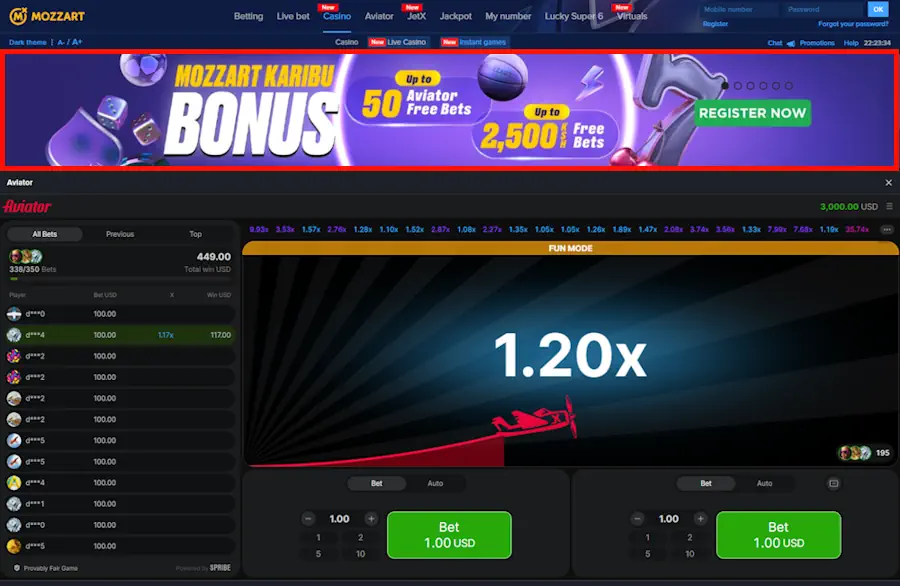 Mozzartbet Aviator promotions Screenshot